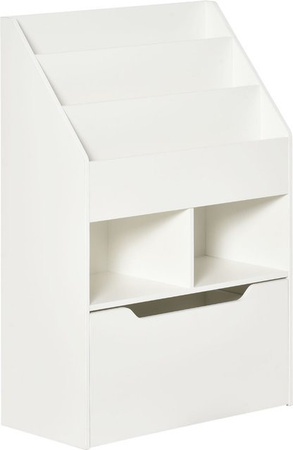 HOMCOM Kinderregal mit Schublade und Fächern in Weiß, B/T/H: 60 x 29,9 x 90 cm