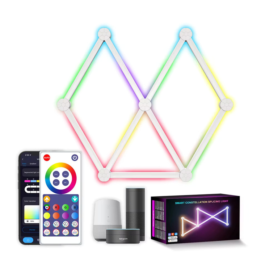 Xyislight RGB LED Mosaik Wandlampe mit WiFi zur DIY Atmosphäre Beleuchtung in Multicolour - Bild 2