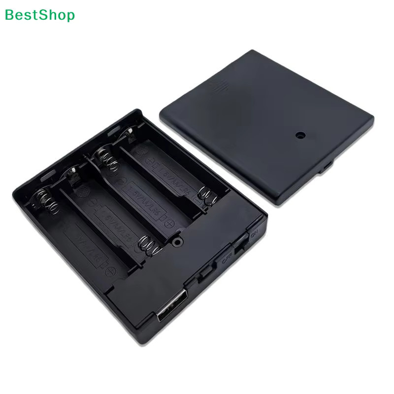YIBAR Batterie-Aufbewahrungsbox für AA-Batterien, tragbarer Organizer für 1,5-V-LR6-Batterien, Schwarz - Bild 2