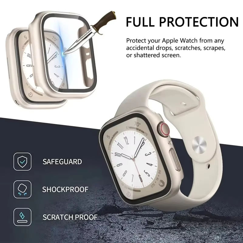 Apple Displayschutzfolie, Glas + Hülle, Apple Watch, Titan, Unisex - Bild 5