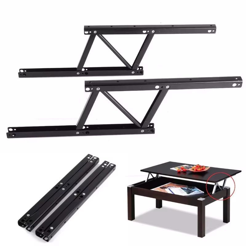 Odavis Feder-Couchtischmechanismus Set mit 2 Paar hochklappbaren Federscharnieren in Schwarz, B: 38 cm, H: 16,5 cm - Bild 5