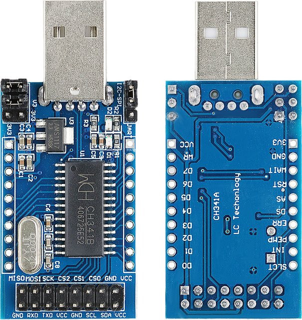 CH341A Konvertierungsmodul USB zu UART IIC SPI TTL ISP EPP/MEM Parallel-Port-Konverter in Blau - Bild 1
