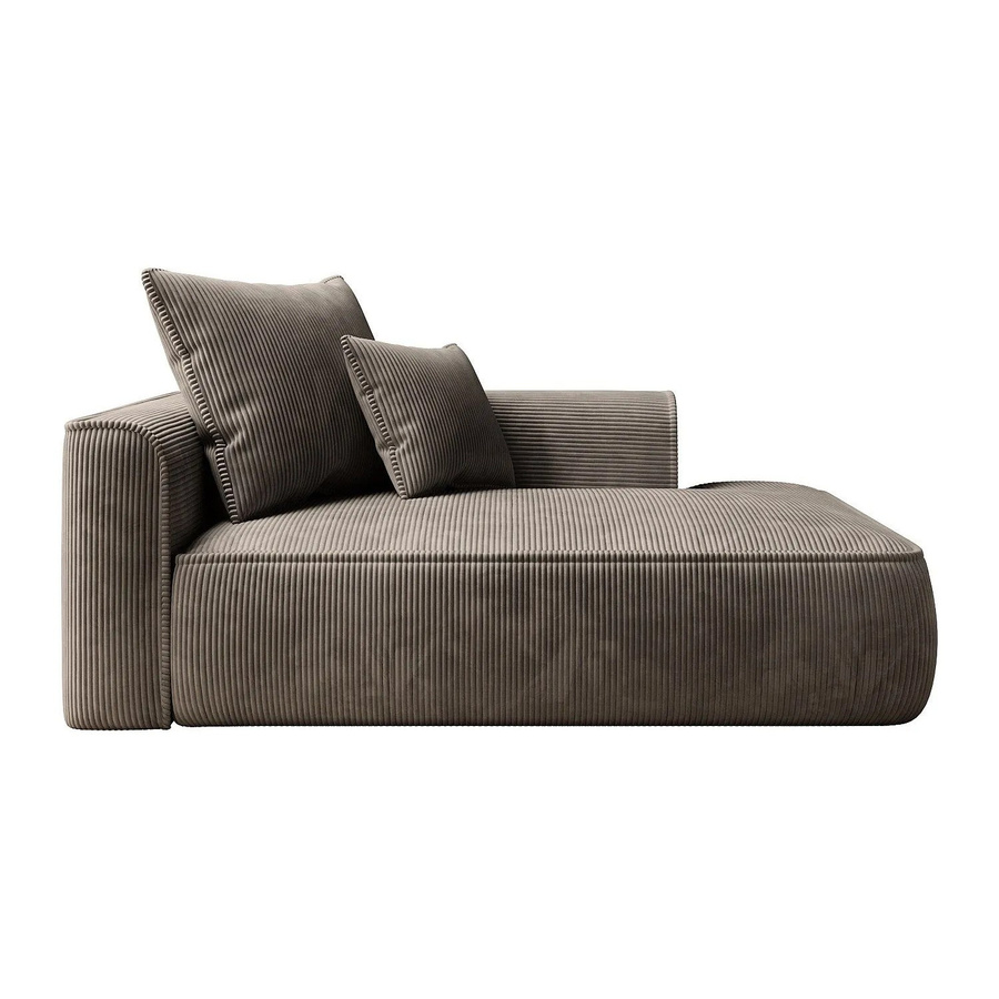 Vente-unique Recamiere Pineta ohne Schlaffunktion in Taupe mit Cord-Struktur, Breite: 180 cm - Bild 2
