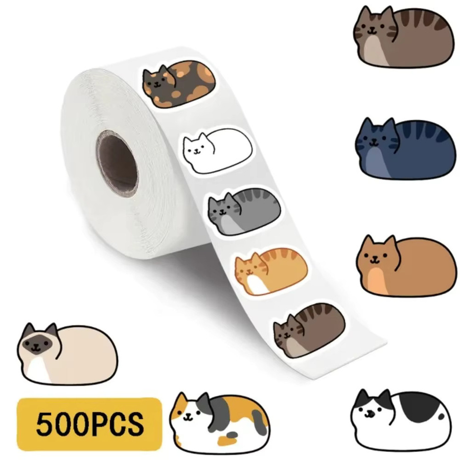500 Stück Kawaii Cartoon Katzen Aufkleber in Multicolour für Laptop, Skateboard und Handy - Bild 6