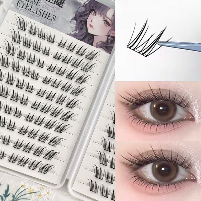 6/10/20 Reihen Füchse Falsche Wimpern, natürliche Volumenfaser, Unisex - Bild 1