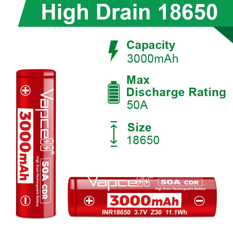 Vapcell S4 Plus Schnellladegerät und Z30 18650 Akkus Set mit 50A 3,7V wiederaufladbaren Lithium-Ionen-Batterien - Bild 4