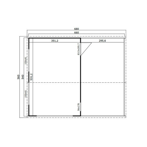LASITA MAJA Blockgarage Bahamas aus Holz in Braun-beige Natur mit Sektionaltor und Stufendach, B/T: 820 x 560 cm - Bild 2