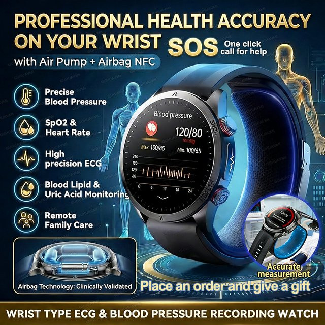 GUHUAVMI Smartwatch, Schwarz, Silikon, Unisex - Bild 1
