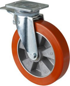 BS Schwerlastrolle N120.B90.252 aus Aluminium mit Schraubbefestigung in Orange - Bild 1