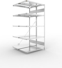 META Steckregal S3 CLIP 150 mit 10 Böden, verzinkt, Farbe: Silber, B/T/H: 200 x 100 x 50 cm - Bild 1