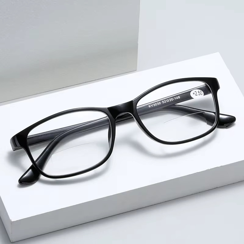 MDOD Lesebrille, Vollrand, rechteckig, Kunststoff, schwarz, Unisex - Bild 3
