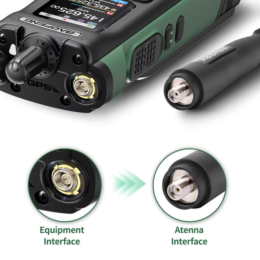 ABBREE CS Taktische Dual Band VHF UHF Antenne mit SMA-Buchse, faltbar, Schwarz, passend für Baofeng UV-32 DM-32 UV-21 PRO UV-9R PRO Walkie Talkie - Bild 2
