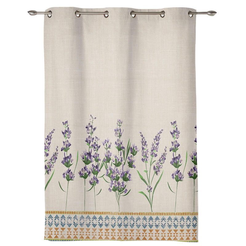 Super Six Fenstervorhang Lavendelblüten Böhmen, semi-transparent, Polyester, Breite: 135 cm, Höhe: 60 cm - Bild 4