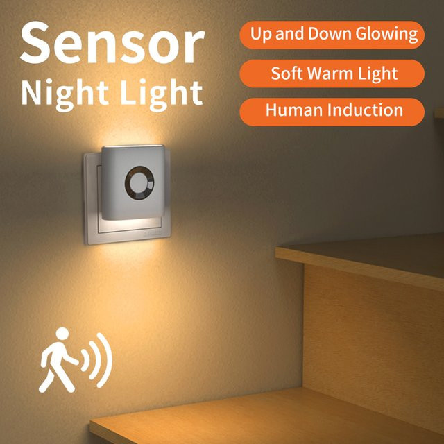 Globvat LED-Schrankbeleuchtung mit Bewegungssensor in Weiß, moderne Up-and-Down Nachtlampe für Küche, Flur und Treppen, warmweiß - Bild 1