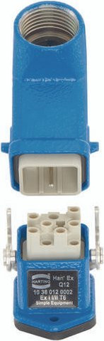 HARTING Steckverbinder-Set 10360120002 in Blau mit 12 Polen plus PE - Bild 1