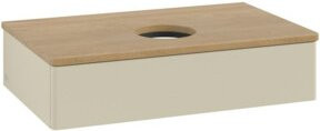 V&B Waschtischunterschrank Antao ohne Frontstruktur, Eiche Honig, Grau lackiert, B/T/H: 80 x 50 x 19 cm - Bild 1