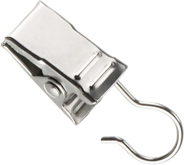 10 Stück robuste Gardinenclips Haken von xianyi01 in Silber und Weiß aus Metall und Kunststoff - Bild 1