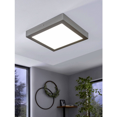 EGLO connect LED-Aufbauleuchte FUEVA-C quadratisch in Nickel matt, dimmbar mit RGBW-Leuchtmittel, B/T/H: 30 x 30 x 4 cm - Bild 2