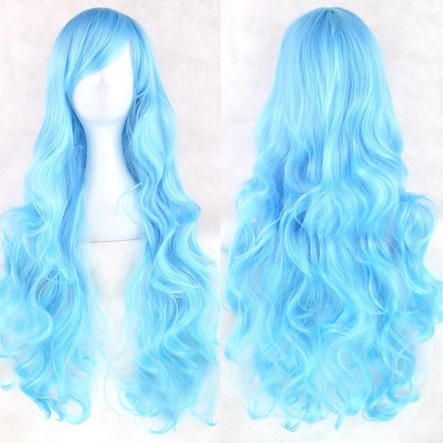 HSH Pretty6 Cosplay-Perücke, blau, wasserfarben, lang, lockig - Bild 1