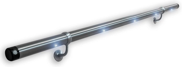 Treba LED-Handlauf-Set PiccoRail aus Edelstahl in Silber mit Bewegungssensor für Treppen und Flure, Durchmesser: 4,2 cm, Länge: 150 cm - Bild 1