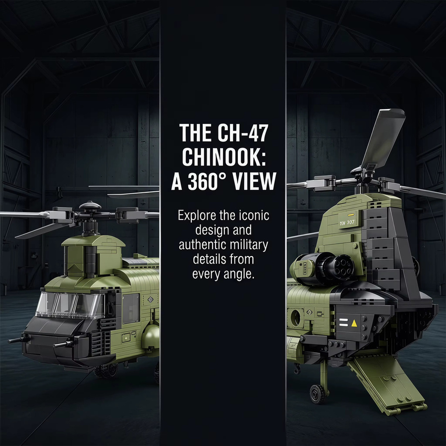 AMAZINGBLOKS CH-47 Chinook Transporthubschrauber, Baukasten, 1.451 Teile - Bild 5