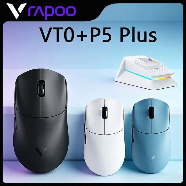 Rapoo VT0 MAX Dual-Mode Gaming-Maus, kabellos 2,4G, 8K PAW3950 Sensor, 49g Leichtgewicht, Schwarz - Bild 1