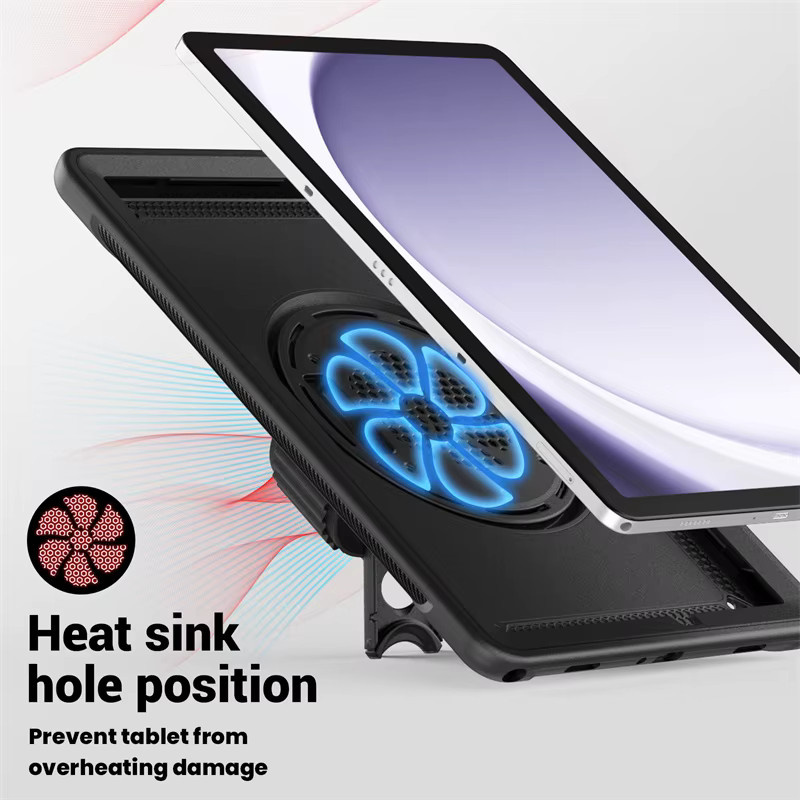 Stoßfeste Hybrid-Schutzhülle für Samsung Galaxy Tab A9 8,7 und Tab A11 11 Zoll aus PC und Silikon in Schwarz und Blau - Bild 4