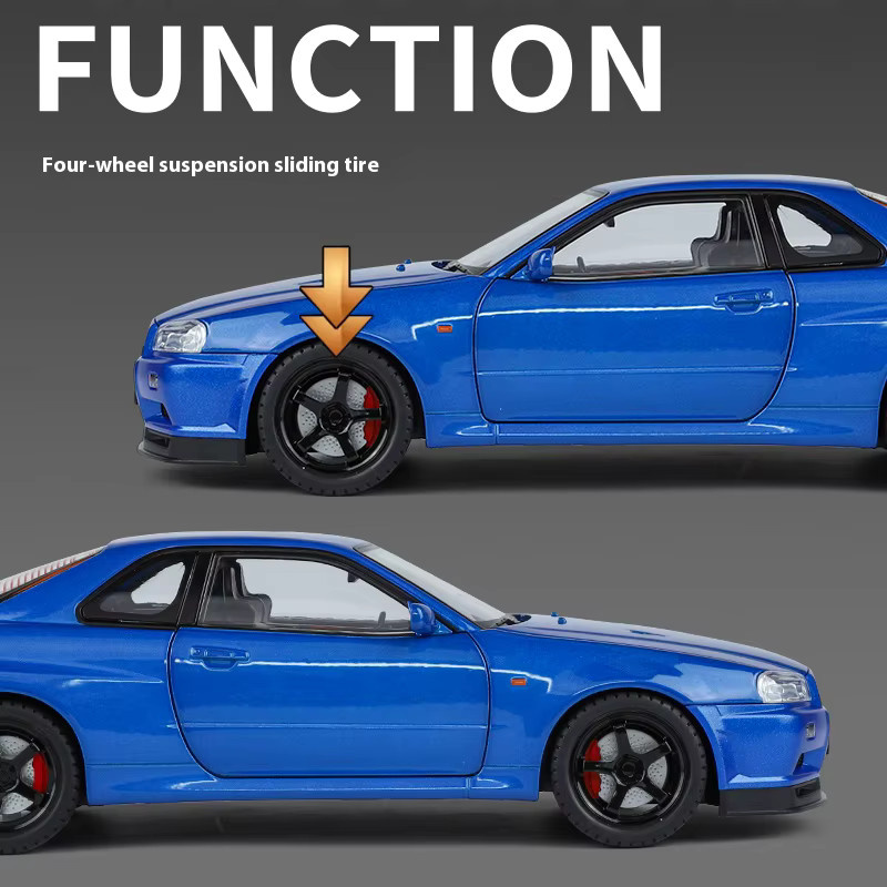 Maisto GTR Straßenauto-Legierungsmodell, 1:18, Metall, silver - Bild 5