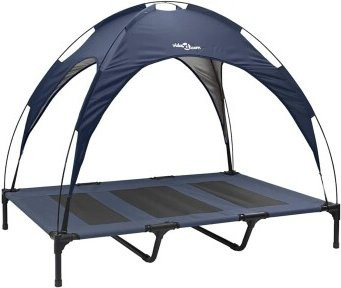 VidaXL Hundebett aus Metall in Marineblau, wetterfest und erhöht, B/T/H: 122 x 93 x 106,5 cm - Bild 1