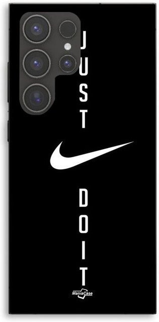 Maniacase Schutzhülle für Samsung Galaxy S23 Ultra mit Nike Logo Just do it Design in Schwarz - Bild 1