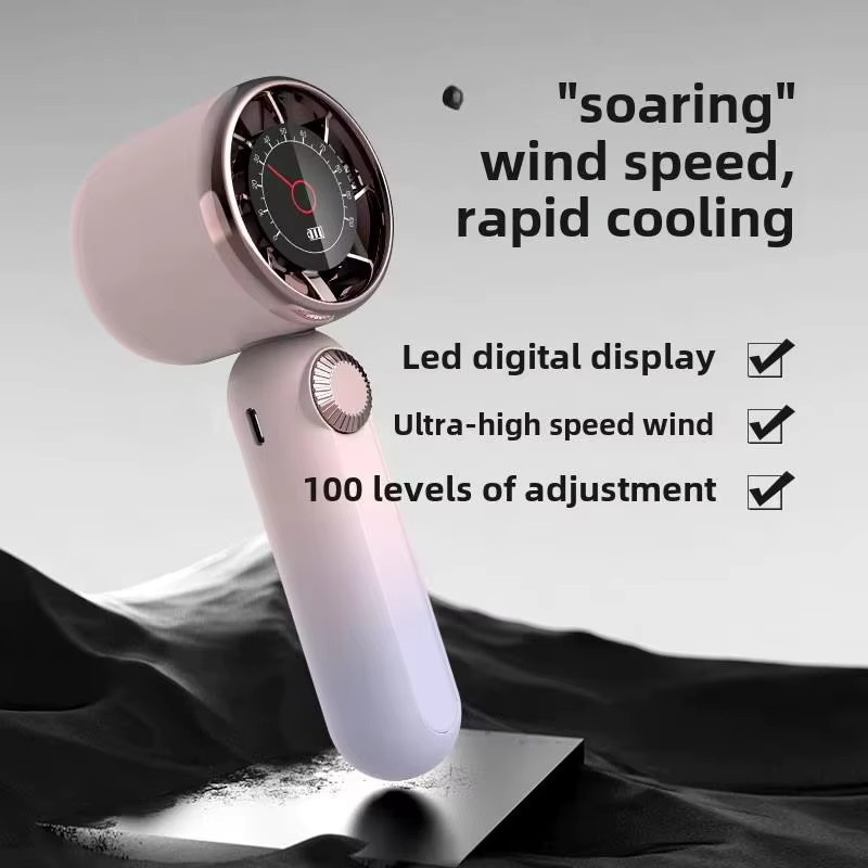 Sarmocare Handventilator mit 100 Geschwindigkeitsstufen in Purple, wiederaufladbarer USB-Ventilator für unterwegs und als Tischventilator - Bild 2