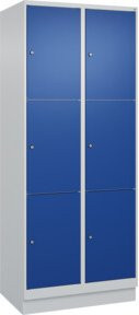 C+P Schließfachschrank Classic PLUS mit Sockel und 2 Abteilen, Farbe Grau und Enzianblau, B/T/H: 80 x 50 x 195 cm - Bild 1