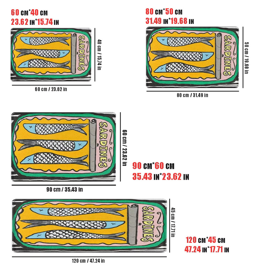 VIKAMA Kreativer Teppich im Fisch-Design, Mehrfarbig, Weiche Fußmatte für Badezimmer, Küche, Schlafzimmer oder Wohnzimmer - Bild 2
