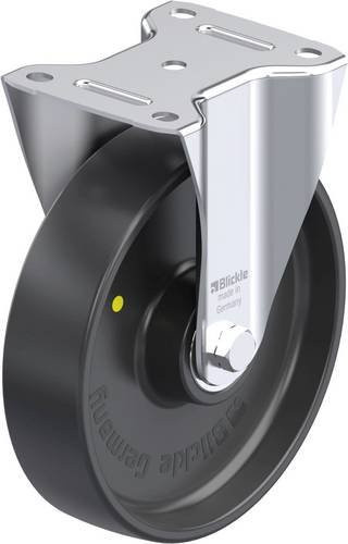 Blickle Stahlblech-Bockrolle B-PP 200K-EL in Schwarz und Grau mit 200 mm Rad-Durchmesser und 400 kg Tragfähigkeit - Bild 1