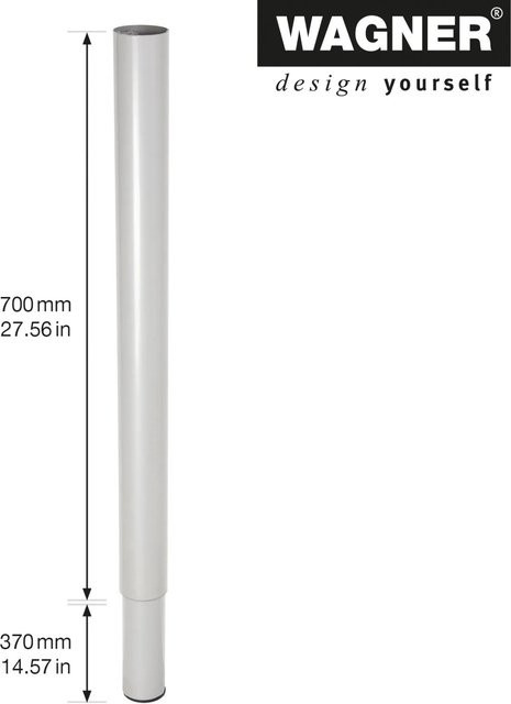 Wagner Möbelbein Telescope aus Alu in Silber, Durchmesser: 6 cm, Höhe: 70 cm - 107 cm - Bild 1
