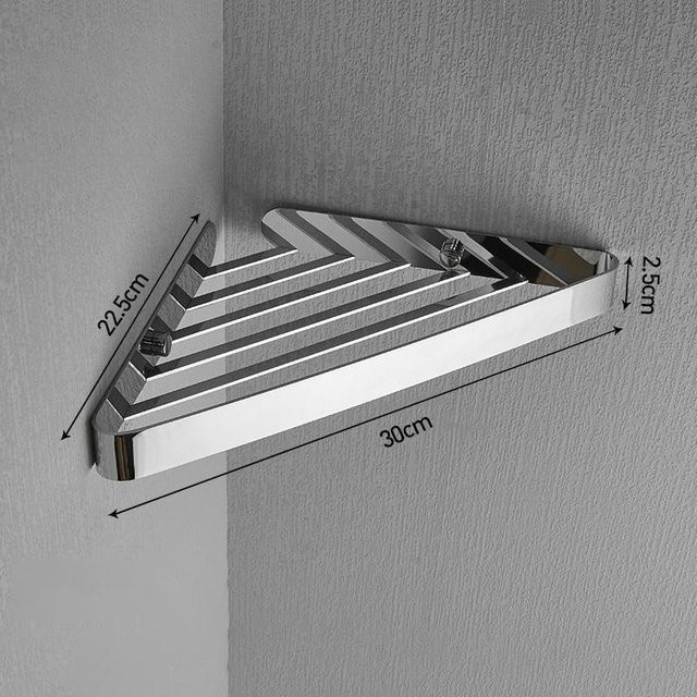 ELLEN HOMEDECOR Eckregal für das Badezimmer als Wandregal aus Metall in Schwarz, Grau oder Silber - Bild 1