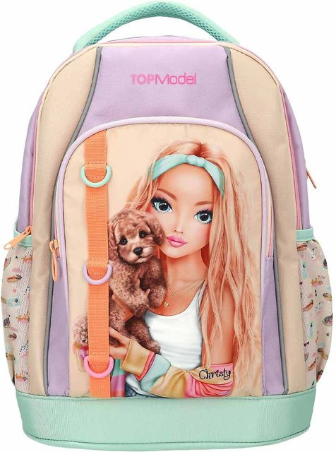 Depesche Schulrucksack SUNNY DOG TOPModel in Multicolor mit den Farben Gelb, Pink und Türkis, B/T/H: 19 x 30 x 40 cm - Bild 1