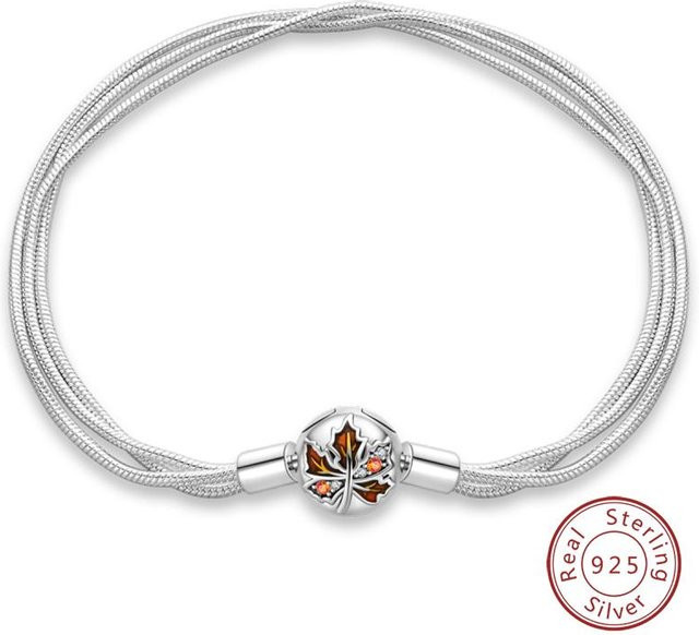 Qikaola Armband 925 Silber, Stern Mond Sonne Kleeblatt, Grün Zirkon, Damen - Bild 1
