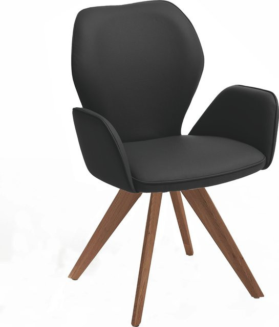 Polsterstuhl COLORADO von NIEHOFF in Schwarz mit Leder und Wild-Nussbaum, B/T/H: 60 x 47,5 x 92 cm - Bild 1
