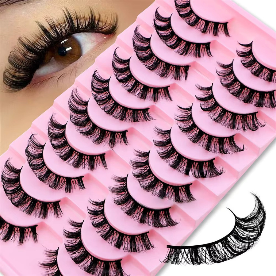 LIMEIKAI Falsche Wimpern, 10 Paar, Schimmernd, Unisex - Bild 4