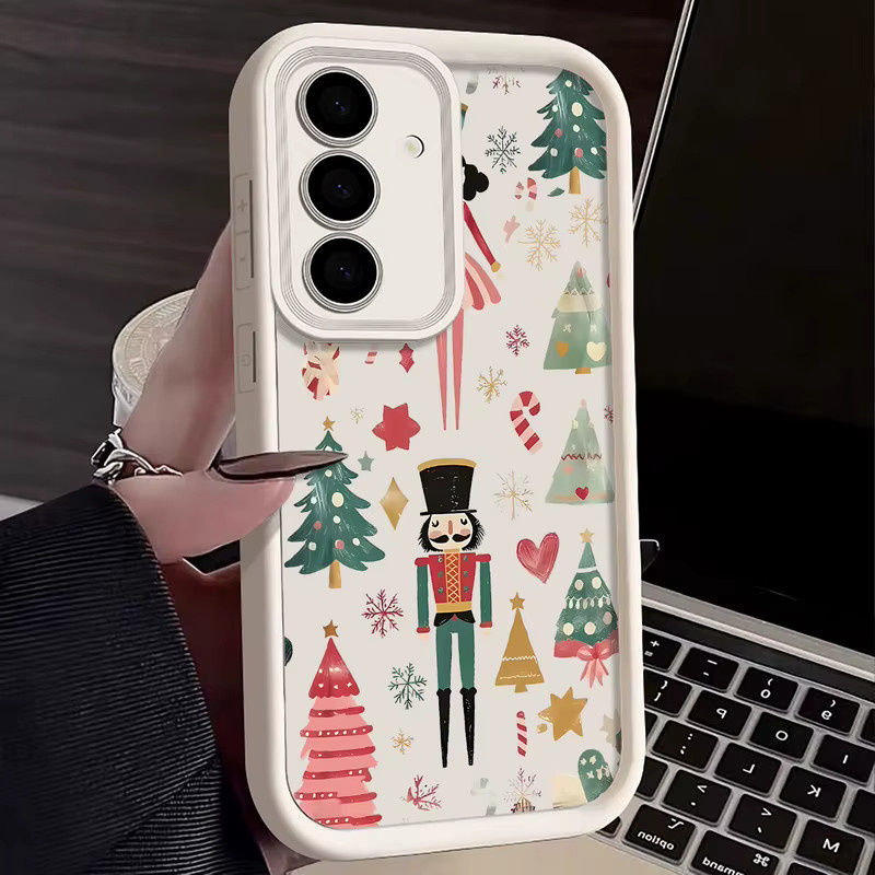 Weihnachtsbaum Handyhülle für Samsung Galaxy A56 A16 A17 A36 A26 A55 A54 A15 S24 S25 FE S23 S22 Ultra in Weiß und Multicolour - Bild 4