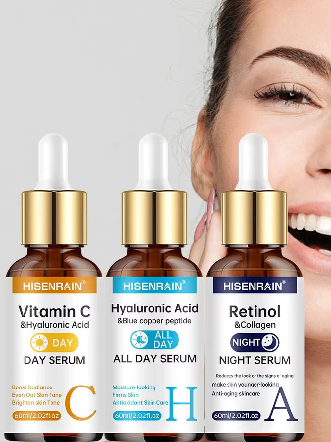 HISENRAIN Vitamin C + Retinol + Hyaluronsäure Serum Duo, für normale Haut - Bild 5