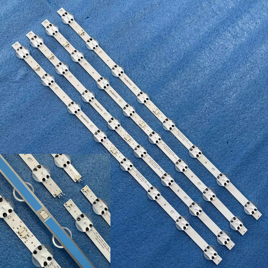 LED Hintergrundbeleuchtungsstreifen Set in Weiß für LG TV Modelle 55UM7400PVA 55UM7300 55UM7400 55UM7450 55UM7470 55UM7520 55UM7650PSB 55UM7660PLA 55UN80006LA 55UP75006LF - Bild 2
