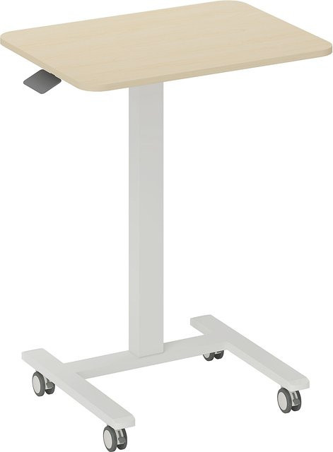 Vinsetto Höhenverstellbarer Stehpult Computertisch mit Handkurbel und Rollen, Gelb, B: 65 cm, T: 48 cm, H: 68-108 cm - Bild 1