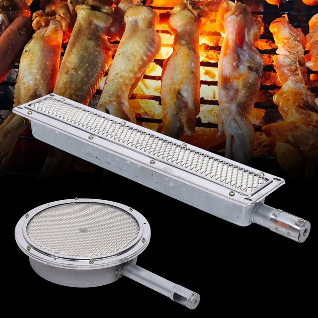 BYMAOCAR Gas-Campingbrenner Infrarot-Seitenbrenner mit Keramikheizung, Silber, B/H/T: 41 x 8 x 5,8 cm - Bild 1