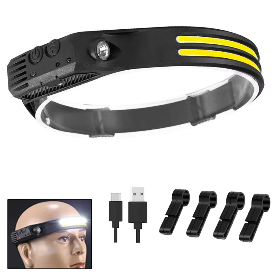 XIWANGFIRE COB-Induktions-Stirnlampe mit Bewegungssensor, wiederaufladbar, Schwarz - Bild 6