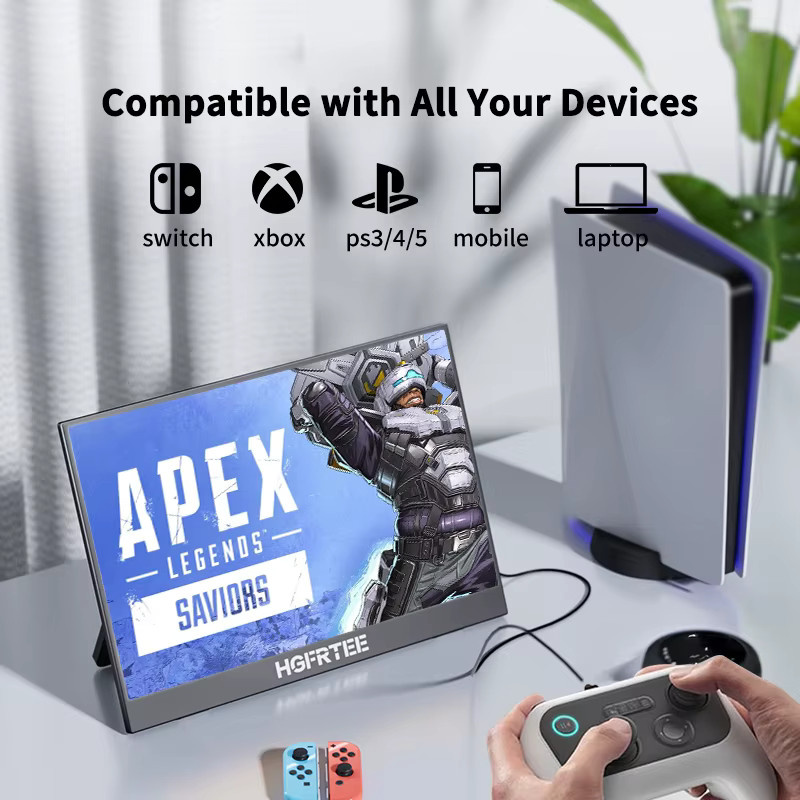 HGFRTEE Tragbares 14 Zoll Touchscreen Display mit 10-Punkt-Touch in Schwarz für Laptop, PC, Mac, Xbox und PS4/5 - Bild 4
