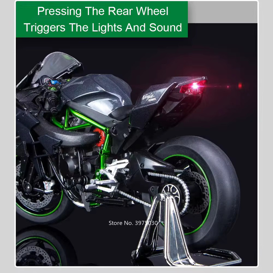 RMZ city Kawasaki Ninja H2R 1000RR Motorräder, Miniaturmodelle, 1:9, mit Licht - Bild 3