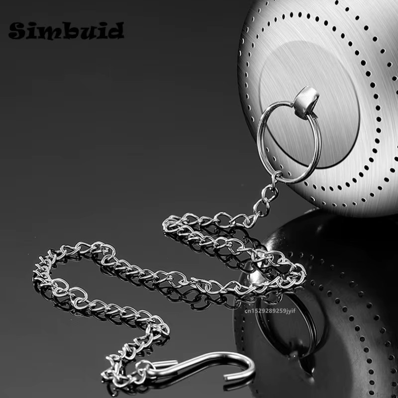 Simbuid Tee-Infuser aus Edelstahl in Silber mit extra feinem Sieb und Kette für losen Tee - Bild 4