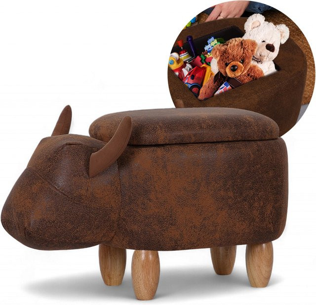 Suleno Tierhocker OX Sitzbox mit Stauraum für Kinder in Braun, B/T/H: 60 x 37 x 33 cm - Bild 1